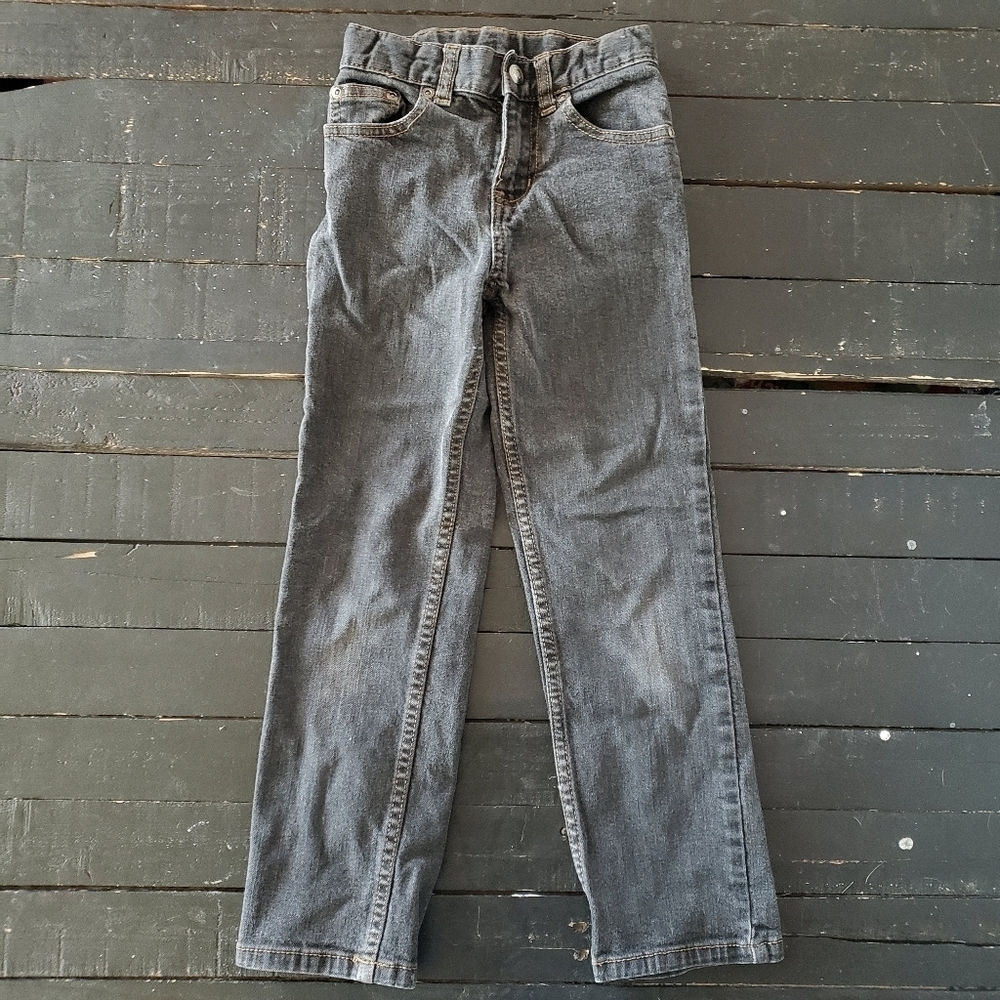 Wonder Nation Boys 7S 7 Slim Grey Black Denim Jeans